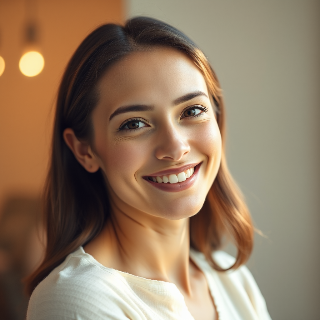 Exemplo do gerador de imagens com IA do Voz do Coração em um retrato suave